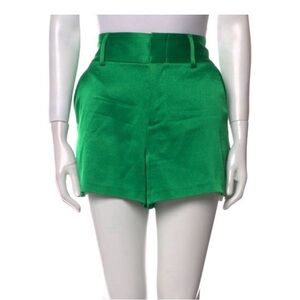 Alice + Olivia Emerald Green High-Waist Tailored Shorts